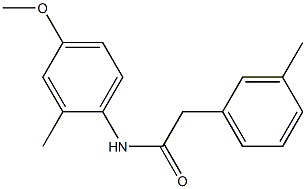 N-(4-methoxy-2-methylphenyl)-2-(3-methylphenyl)acetamide,,结构式