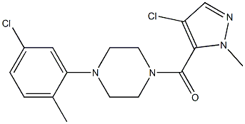 [4-(5-chloro-2-methylphenyl)piperazin-1-yl]-(4-chloro-2-methylpyrazol-3-yl)methanone Structure