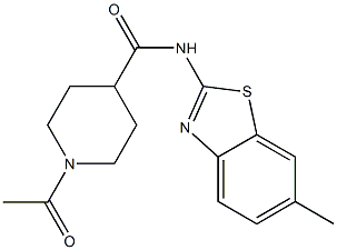 1-acetyl-N-(6-methyl-1,3-benzothiazol-2-yl)piperidine-4-carboxamide