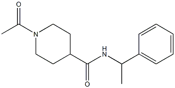 1-acetyl-N-(1-phenylethyl)piperidine-4-carboxamide 化学構造式