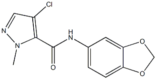 N-(1,3-benzodioxol-5-yl)-4-chloro-2-methylpyrazole-3-carboxamide Struktur