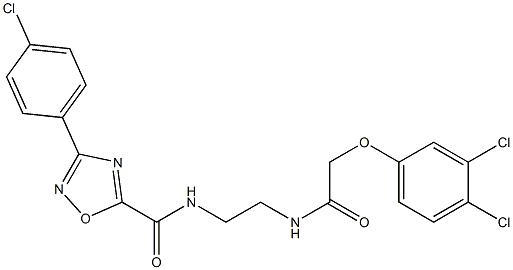 3-(4-chlorophenyl)-N-[2-[[2-(3,4-dichlorophenoxy)acetyl]amino]ethyl]-1,2,4-oxadiazole-5-carboxamide Structure