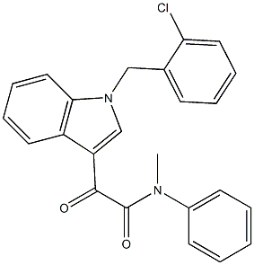2-[1-[(2-chlorophenyl)methyl]indol-3-yl]-N-methyl-2-oxo-N-phenylacetamide 结构式