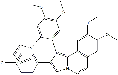 2-(4-chlorophenyl)-1-(4,5-dimethoxy-2-pyrrol-1-ylphenyl)-8,9-dimethoxypyrrolo[2,1-a]isoquinoline Structure