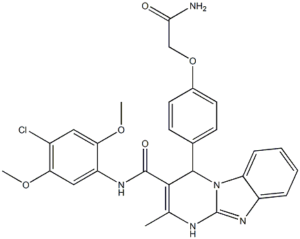 4-[4-(2-amino-2-oxoethoxy)phenyl]-N-(4-chloro-2,5-dimethoxyphenyl)-2-methyl-1,4-dihydropyrimido[1,2-a]benzimidazole-3-carboxamide Structure