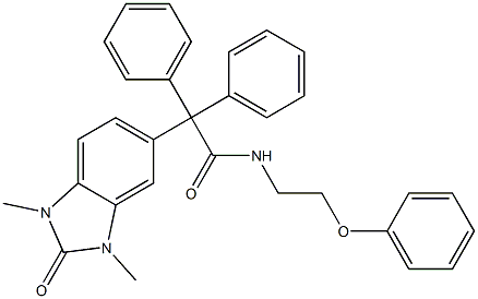 2-(1,3-dimethyl-2-oxobenzimidazol-5-yl)-N-(2-phenoxyethyl)-2,2-diphenylacetamide 结构式