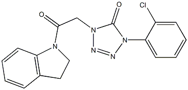 1-(2-chlorophenyl)-4-[2-(2,3-dihydroindol-1-yl)-2-oxoethyl]tetrazol-5-one Structure