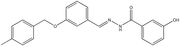 3-hydroxy-N-[(E)-[3-[(4-methylphenyl)methoxy]phenyl]methylideneamino]benzamide Struktur
