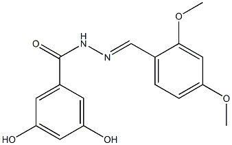 N-[(E)-(2,4-dimethoxyphenyl)methylideneamino]-3,5-dihydroxybenzamide,,结构式