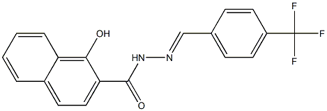 1-hydroxy-N-[(E)-[4-(trifluoromethyl)phenyl]methylideneamino]naphthalene-2-carboxamide Structure