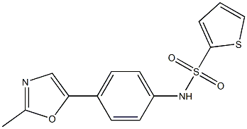 N-[4-(2-methyl-1,3-oxazol-5-yl)phenyl]thiophene-2-sulfonamide 化学構造式
