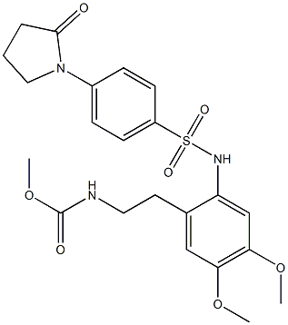 methyl N-[2-[4,5-dimethoxy-2-[[4-(2-oxopyrrolidin-1-yl)phenyl]sulfonylamino]phenyl]ethyl]carbamate,,结构式