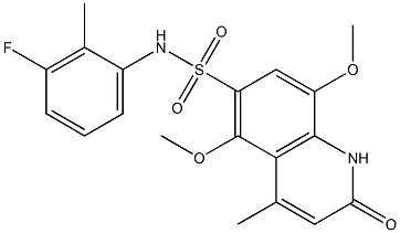 N-(3-fluoro-2-methylphenyl)-5,8-dimethoxy-4-methyl-2-oxo-1H-quinoline-6-sulfonamide 结构式