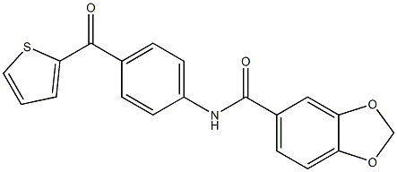 N-[4-(thiophene-2-carbonyl)phenyl]-1,3-benzodioxole-5-carboxamide Structure