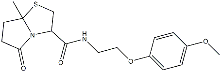 N-[2-(4-methoxyphenoxy)ethyl]-7a-methyl-5-oxo-2,3,6,7-tetrahydropyrrolo[2,1-b][1,3]thiazole-3-carboxamide 结构式