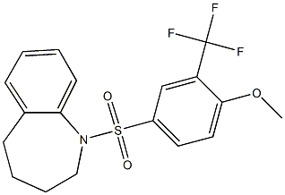 1-[4-methoxy-3-(trifluoromethyl)phenyl]sulfonyl-2,3,4,5-tetrahydro-1-benzazepine Struktur