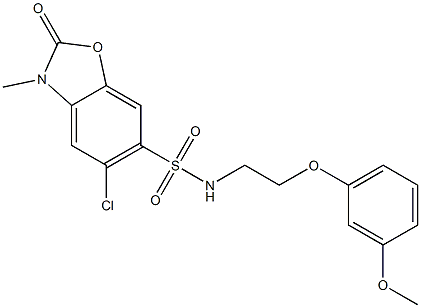 5-chloro-N-[2-(3-methoxyphenoxy)ethyl]-3-methyl-2-oxo-1,3-benzoxazole-6-sulfonamide|