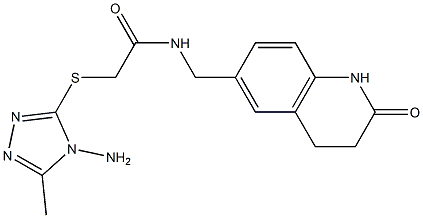 2-[(4-amino-5-methyl-1,2,4-triazol-3-yl)sulfanyl]-N-[(2-oxo-3,4-dihydro-1H-quinolin-6-yl)methyl]acetamide 化学構造式