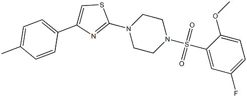 2-[4-(5-fluoro-2-methoxyphenyl)sulfonylpiperazin-1-yl]-4-(4-methylphenyl)-1,3-thiazole Structure