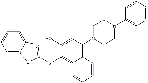 1-(1,3-benzothiazol-2-ylsulfanyl)-4-(4-phenylpiperazin-1-yl)naphthalen-2-ol Structure