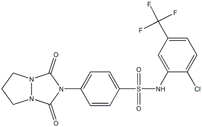 N-[2-chloro-5-(trifluoromethyl)phenyl]-4-(1,3-dioxo-6,7-dihydro-5H-pyrazolo[1,2-a][1,2,4]triazol-2-yl)benzenesulfonamide Struktur