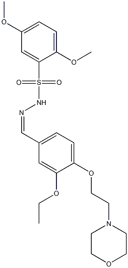 N-[(Z)-[3-ethoxy-4-(2-morpholin-4-ylethoxy)phenyl]methylideneamino]-2,5-dimethoxybenzenesulfonamide 化学構造式