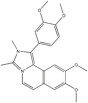 1-(3,4-dimethoxyphenyl)-8,9-dimethoxy-2,3-dimethylimidazo[5,1-a]isoquinolin-4-ium Struktur