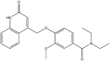 N,N-diethyl-3-methoxy-4-[(2-oxo-1H-quinolin-4-yl)methoxy]benzamide 结构式