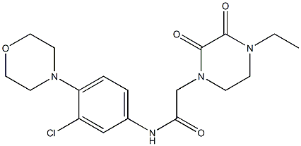 N-(3-chloro-4-morpholin-4-ylphenyl)-2-(4-ethyl-2,3-dioxopiperazin-1-yl)acetamide Structure