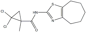 2,2-dichloro-1-methyl-N-(5,6,7,8-tetrahydro-4H-cyclohepta[d][1,3]thiazol-2-yl)cyclopropane-1-carboxamide Struktur