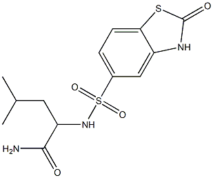 4-methyl-2-[(2-oxo-3H-1,3-benzothiazol-5-yl)sulfonylamino]pentanamide,,结构式