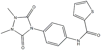 N-[4-(1,2-dimethyl-3,5-dioxo-1,2,4-triazolidin-4-yl)phenyl]thiophene-2-carboxamide 结构式
