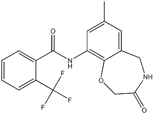 N-(7-methyl-3-oxo-4,5-dihydro-1,4-benzoxazepin-9-yl)-2-(trifluoromethyl)benzamide Structure