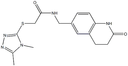 2-[(4,5-dimethyl-1,2,4-triazol-3-yl)sulfanyl]-N-[(2-oxo-3,4-dihydro-1H-quinolin-6-yl)methyl]acetamide,,结构式