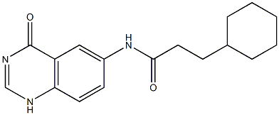 3-cyclohexyl-N-(4-oxo-1H-quinazolin-6-yl)propanamide 化学構造式