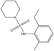 N-(2-ethyl-6-methylphenyl)piperidine-1-sulfonamide 结构式