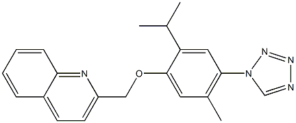 2-[[5-methyl-2-propan-2-yl-4-(tetrazol-1-yl)phenoxy]methyl]quinoline Struktur