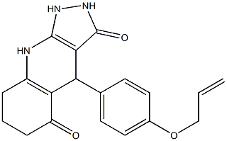 4-(4-prop-2-enoxyphenyl)-2,4,6,7,8,9-hexahydro-1H-pyrazolo[3,4-b]quinoline-3,5-dione Struktur