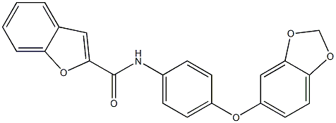 N-[4-(1,3-benzodioxol-5-yloxy)phenyl]-1-benzofuran-2-carboxamide Structure