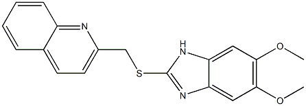 2-[(5,6-dimethoxy-1H-benzimidazol-2-yl)sulfanylmethyl]quinoline Structure