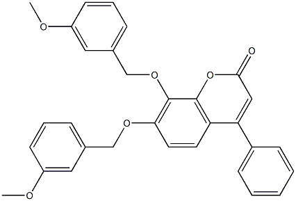 7,8-bis[(3-methoxyphenyl)methoxy]-4-phenylchromen-2-one Struktur