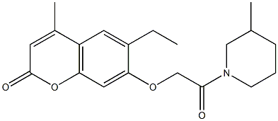 6-ethyl-4-methyl-7-[2-(3-methylpiperidin-1-yl)-2-oxoethoxy]chromen-2-one Struktur