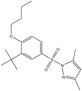 1-(4-butoxy-3-tert-butylphenyl)sulfonyl-3,5-dimethylpyrazole,,结构式