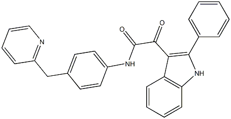 2-oxo-2-(2-phenyl-1H-indol-3-yl)-N-[4-(pyridin-2-ylmethyl)phenyl]acetamide Structure