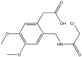 2-[2-[[(2-chloroacetyl)amino]methyl]-4,5-dimethoxyphenyl]acetic acid Struktur