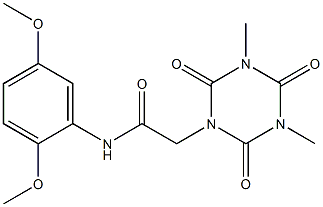 N-(2,5-dimethoxyphenyl)-2-(3,5-dimethyl-2,4,6-trioxo-1,3,5-triazinan-1-yl)acetamide Struktur