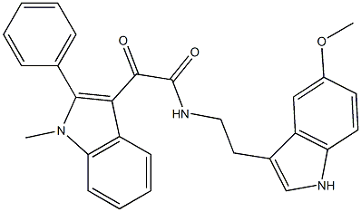 N-[2-(5-methoxy-1H-indol-3-yl)ethyl]-2-(1-methyl-2-phenylindol-3-yl)-2-oxoacetamide Structure
