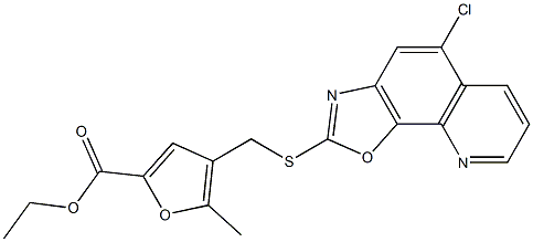 ethyl 4-[(5-chloro-[1,3]oxazolo[4,5-h]quinolin-2-yl)sulfanylmethyl]-5-methylfuran-2-carboxylate Structure
