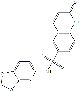 N-(1,3-benzodioxol-5-yl)-4-methyl-2-oxo-1H-quinoline-6-sulfonamide Structure