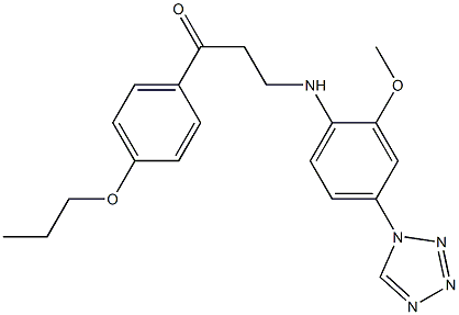 3-[2-methoxy-4-(tetrazol-1-yl)anilino]-1-(4-propoxyphenyl)propan-1-one Struktur